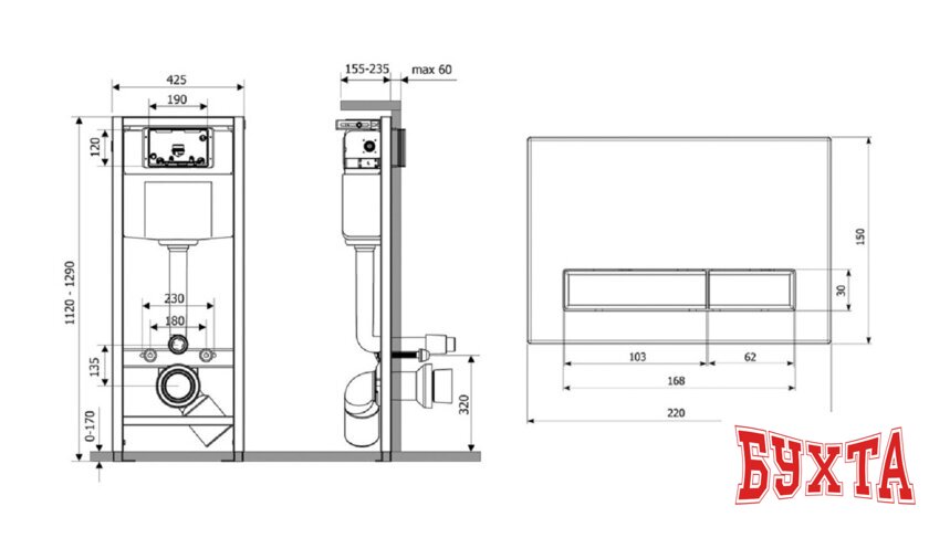 Инсталляция для унитаза Lavinia Boho Relfix 5 в 1 77010051 (матовый черный/золотой глянец пластик) 5