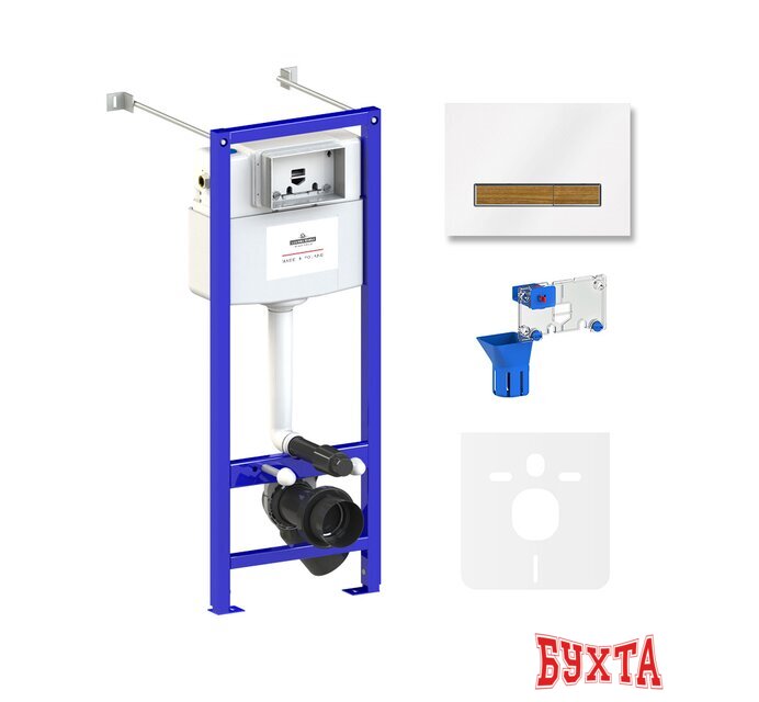 Инсталляция для унитаза Lavinia Boho Relfix 5 в 1 77020062 (белый/светлое дерево стекло) 1