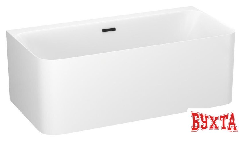 Ванна Wellsee Clermont 150x73 28260103R (пристенная ванна белый глянец, экран, ножки, сифон-автомат матовый черный) 2