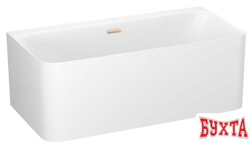 Ванна Wellsee Clermont 150x73 28260104R (пристенная ванна белый глянец, экран, ножки, сифон-автомат золото) 2