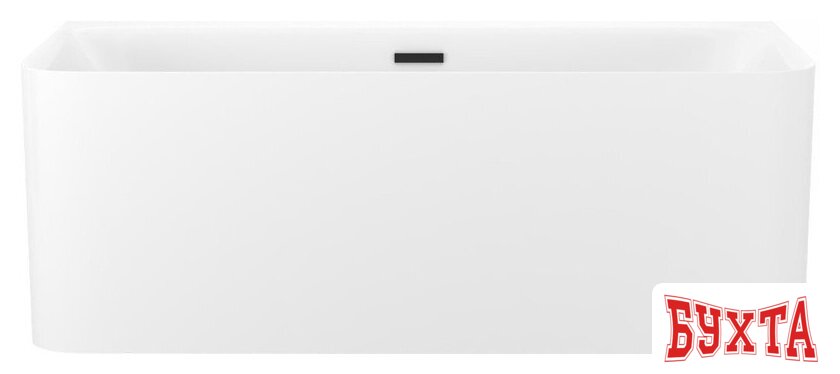 Ванна Wellsee Clermont 170x75 28260203R (пристенная ванна белый глянец, экран, ножки, сифон-автомат матовый черный) 1