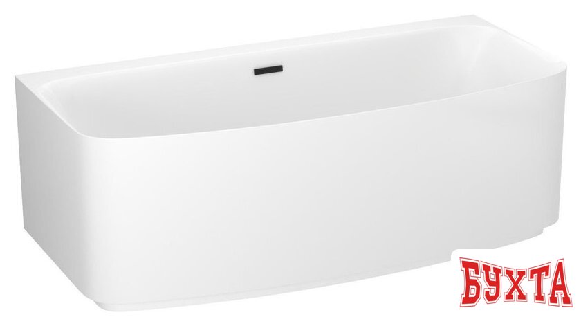 Ванна Wellsee Ground Breaking 170x80 28770103R (пристенная ванна белый глянец, экран, ножки, сифон-автомат матовый черный) 2