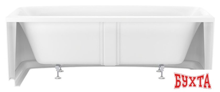 Ванна Wellsee Ground Breaking 170x80 28770103R (пристенная ванна белый глянец, экран, ножки, сифон-автомат матовый черный) 3