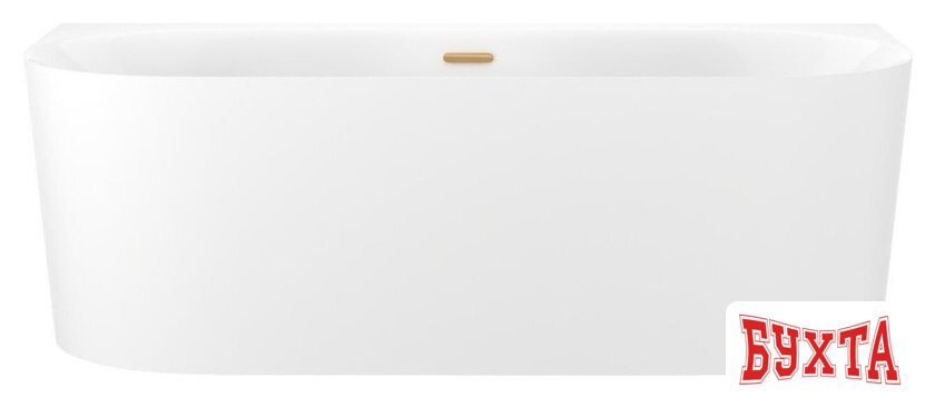 Ванна Wellsee Collaro 180x80 28910204R (пристенная ванна белый глянец, экран, ножки, сифон-автомат золото)