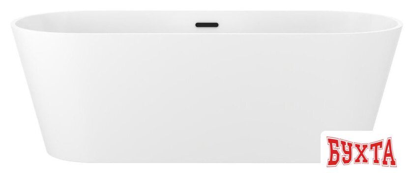 Ванна Wellsee Shell 150x73 28170203R (отдельностоящая ванна белый глянец, экран, ножки, сифон-автомат матовый черный) 1