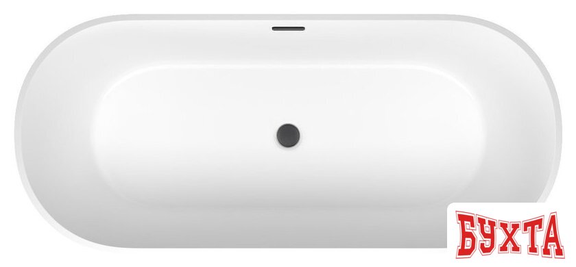 Ванна Wellsee Shell 150x73 28170203R (отдельностоящая ванна белый глянец, экран, ножки, сифон-автомат матовый черный) 4