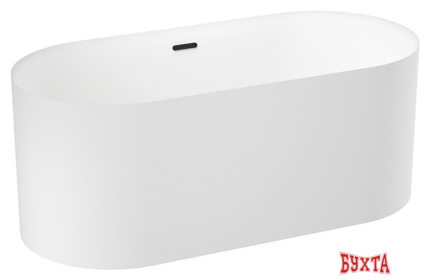 Ванна Wellsee Chalice Perfection 166x77 230602003 (отдельностоящая ванна матовый белый, экран, ножки, сифон-автомат матовый черный) 2