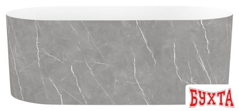 Ванна Wellsee Chalice Perfection 166x77 230605002 (отдельност. ванна белый глянец/мат. серый мрамор, экран, ножки, сифон-автомат глянц. белый) 3