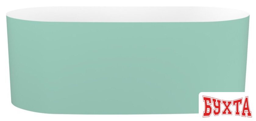 Ванна Wellsee Chalice Perfection 166x77 230607001 (отдельностоящая ванна белый глянец/мат. светло-зеленый, экран, ножки, сифон-автомат хром) 3