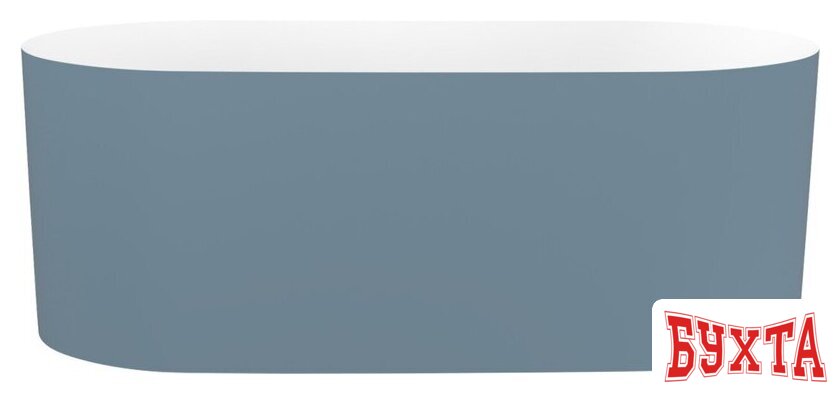 Ванна Wellsee Chalice Perfection 166x77 230608001 (отдельностоящая ванна белый глянец/мат. светло-синий, экран, ножки, сифон-автомат хром) 3