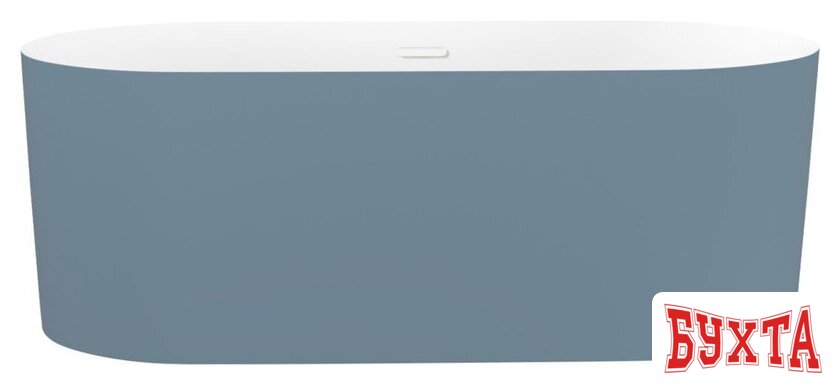 Ванна Wellsee Chalice Perfection 166x77 230608002 (отдельност. ванна белый глянец/мат. светло-синий, экран, ножки, сифон-автомат глянц. белый) 1
