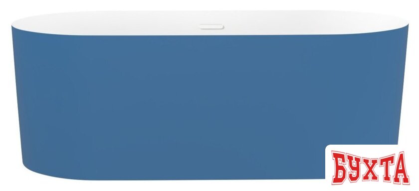 Ванна Wellsee Chalice Perfection 166x77 230609002 (отдельност. ванна белый глянец/мат. темно-синий, экран, ножки, сифон-автомат глянц. белый) 1
