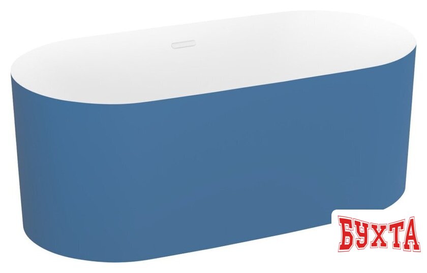 Ванна Wellsee Chalice Perfection 166x77 230609002 (отдельност. ванна белый глянец/мат. темно-синий, экран, ножки, сифон-автомат глянц. белый) 2