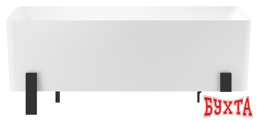 Ванна Wellsee FR.Euphoria 166x77,5 230101001 (отдельностоящая ванна белый глянец, экран, ножки матовый черный) 3