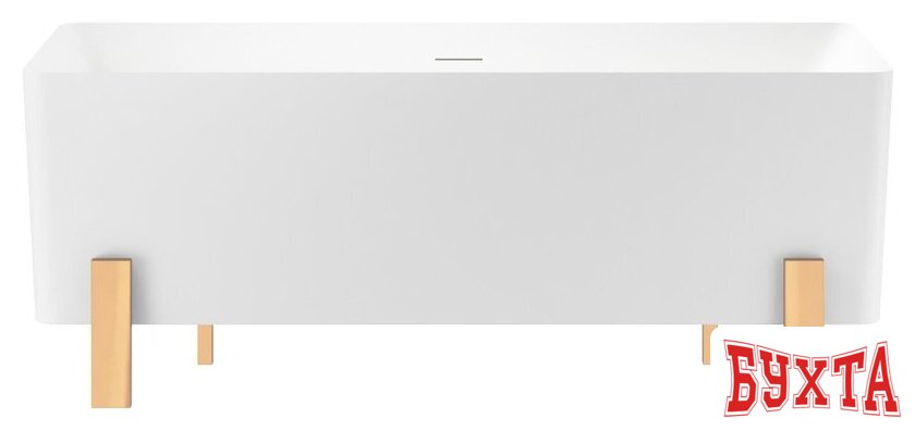 Ванна Wellsee FR.Euphoria 166x77,5 230101002 (отдельностоящая ванна белый глянец, экран, ножки золото) 1