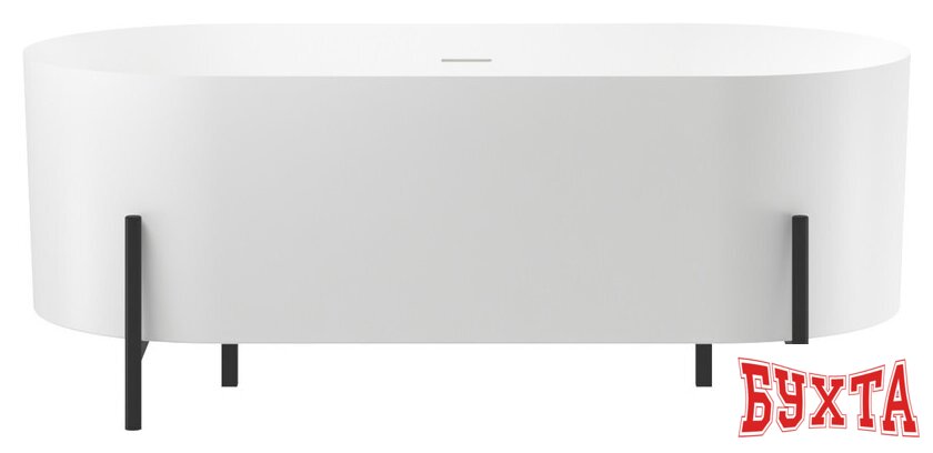 Ванна Wellsee FR.Euphoria 2.0 166x77 235501001 (отдельностоящая ванна белый глянец, экран, ножки матовый черный) 1