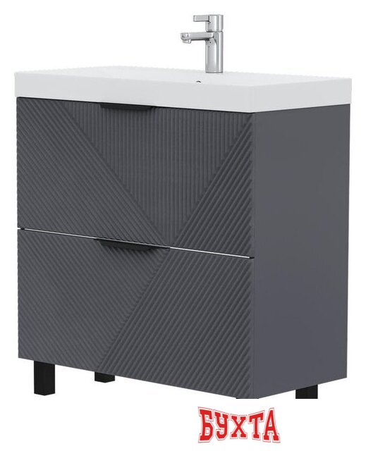 Мебель для ванных комнат Volna Тумба под умывальник Geometry 80.2Y 9696 (графит) 2