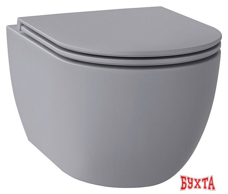 Унитаз подвесной Wellsee Chalice Perfection RimFree 182610001 (чаша, пневмокрышка, матовый серый) 1