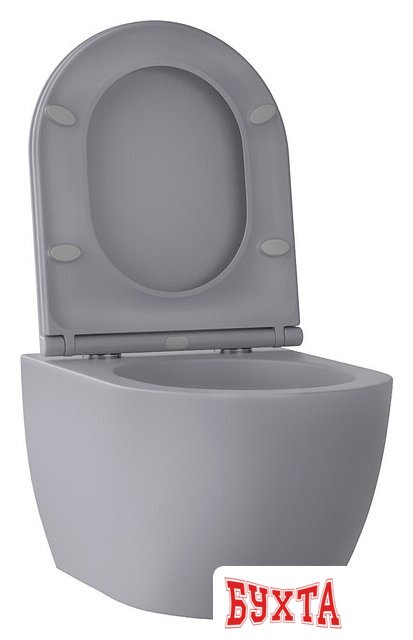 Унитаз подвесной Wellsee Chalice Perfection RimFree 182610001 (чаша, пневмокрышка, матовый серый) 2