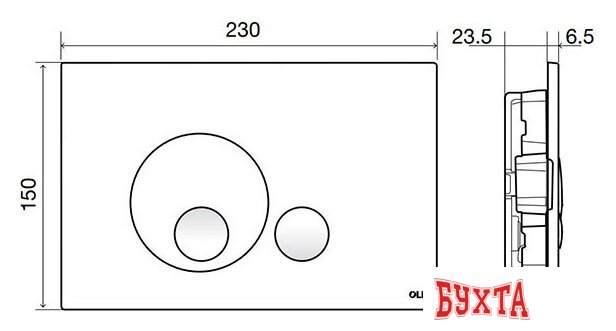 Панель смыва OLI Globe 152953 (серый) 4