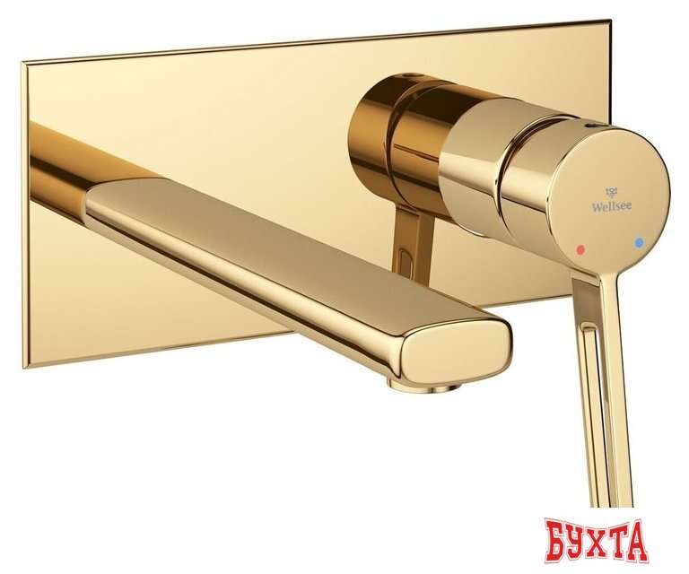 Смеситель Wellsee ONCE! and forever 182413001, встраиваемый (золотой) 1