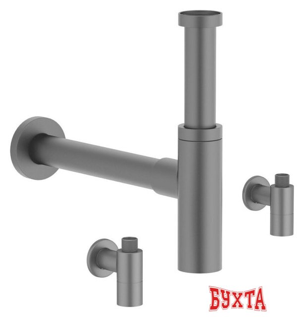 Вентиль Wellsee Drainage System 182147001, угловой (2 шт, матовый черный) 4