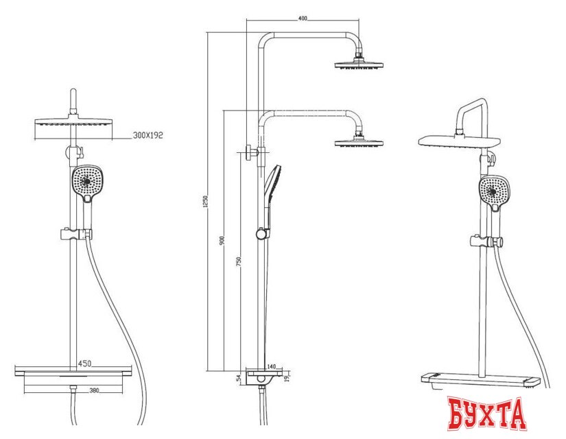 Душевая система Savol SK-H3145H 2