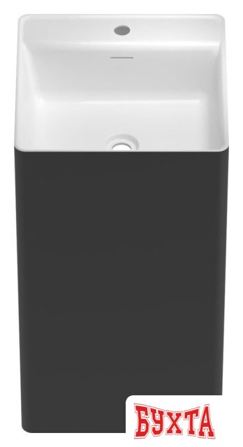 Умывальник Wellsee Pure BY Wellsee 230716000 (отдельностоящий, с отверстием под смеситель, матовый черный/глянцевый белый) 2