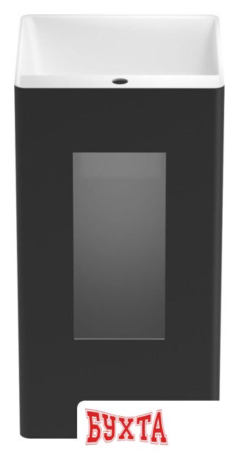 Умывальник Wellsee Pure BY Wellsee 230716000 (отдельностоящий, с отверстием под смеситель, матовый черный/глянцевый белый) 3