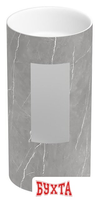 Умывальник Wellsee Chalice Perfection 230618000 (отдельностоящий, без отверстия под смеситель, цвет матовый серый мрамор/глянцевый белый) 3