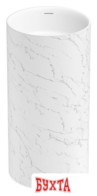 Умывальник Wellsee Chalice Perfection 230619000 (отдельностоящий, без отверстия под смеситель, цвет матовый белый мрамор/глянцевый белый)