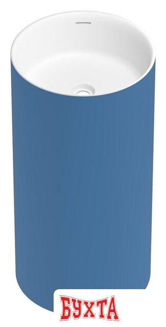 Умывальник Wellsee Chalice Perfection 230622000 (отдельностоящий, без отверстия под смеситель, цвет матовый темно-синий/глянцевый белый) 2