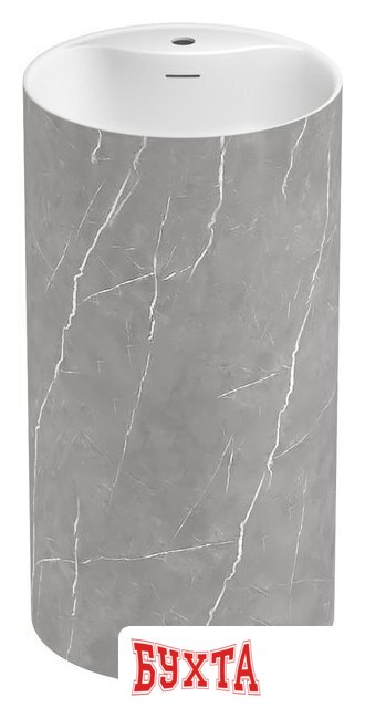 Умывальник Wellsee Chalice Perfection 230625000 (отдельностоящий, с отверстием под смеситель, цвет матовый серый мрамор/глянцевый белый) 1