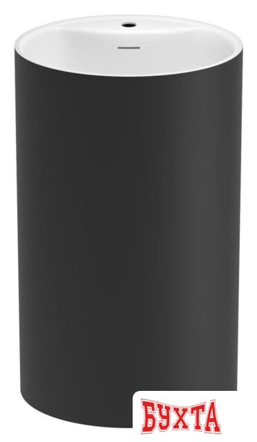 Умывальник Wellsee Coquillage 23280300 (отдельностоящий, с отверстием под смеситель, цвет матовый черный/глянцевый белый) 1