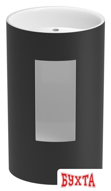 Умывальник Wellsee Coquillage 23280300 (отдельностоящий, с отверстием под смеситель, цвет матовый черный/глянцевый белый) 3