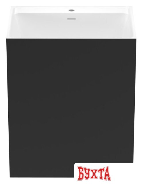 Умывальник Wellsee Doux 230503000 (отдельностоящий, с отверстием под смеситель, цвет матовый черный/глянцевый белый) 1