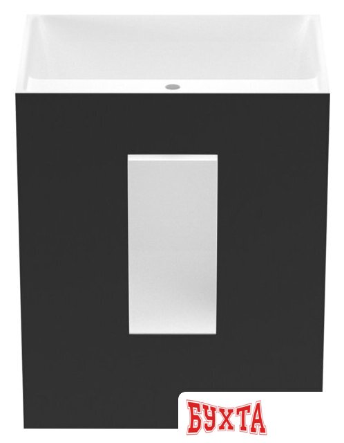 Умывальник Wellsee Doux 230503000 (отдельностоящий, с отверстием под смеситель, цвет матовый черный/глянцевый белый) 3