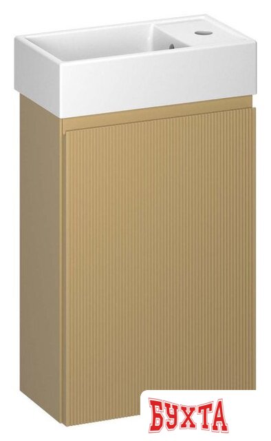 Мебель для ванных комнат Wellsee Тумба под умывальник 2 в 1 WC Area 221803001 (тумба/матовый бежевый, раковина/глянцевый белый, без ножек) 1