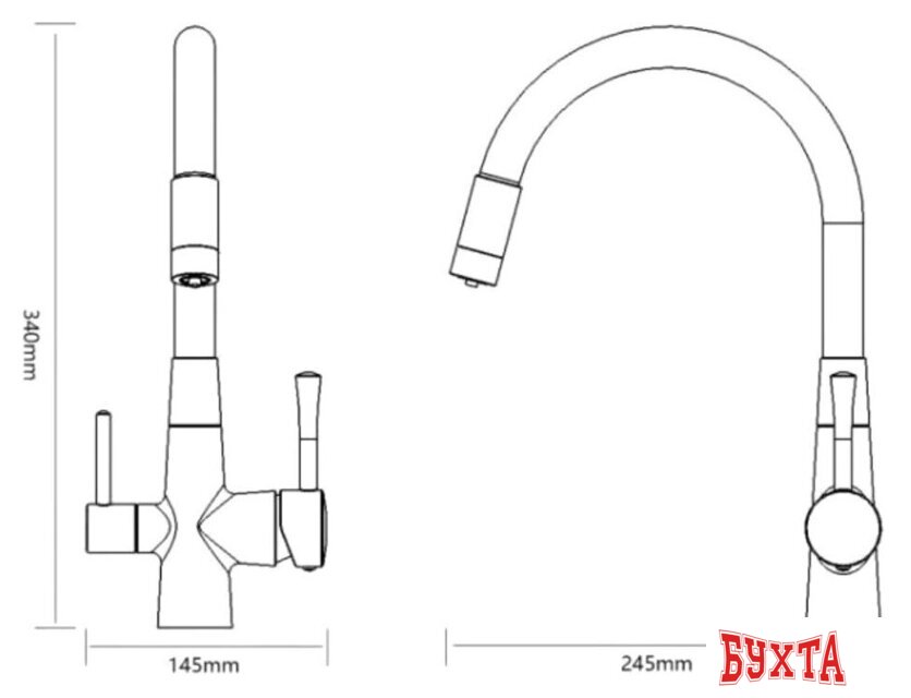 Смеситель Savol S-L1806H-01 2