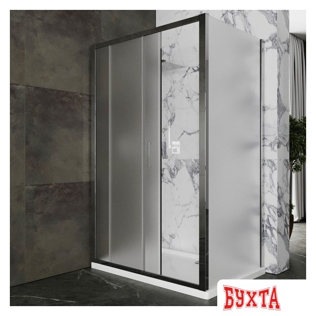 Душевой уголок Roxen Caspia 55060-100C-R 100х80 (матовое стекло) 2