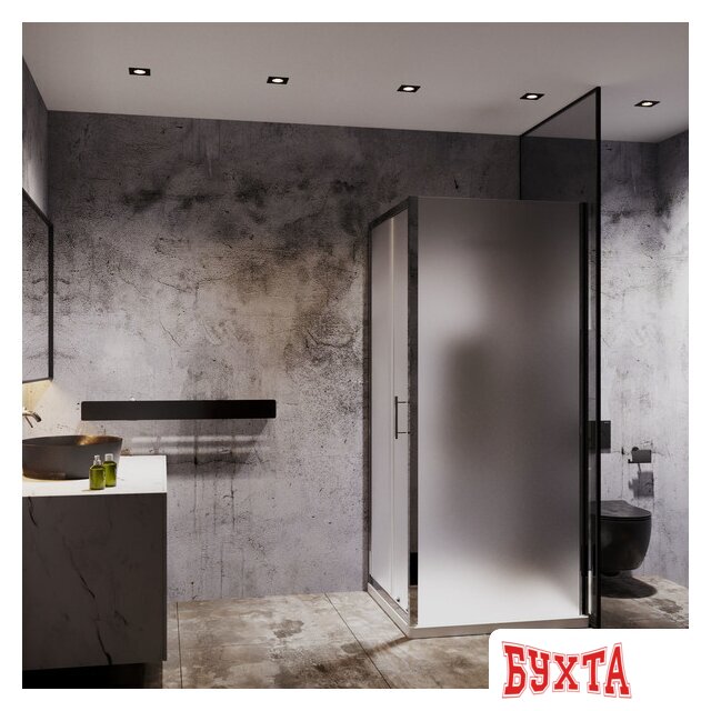 Душевой уголок Roxen Caspia 55060-100C-R 100х80 (матовое стекло) 3