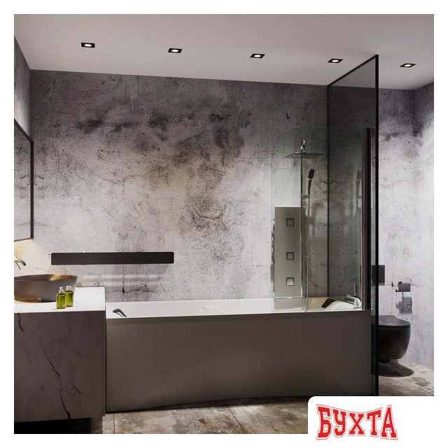 Стеклянная шторка для ванны Roxen Brimen 52010-80 80х140 2