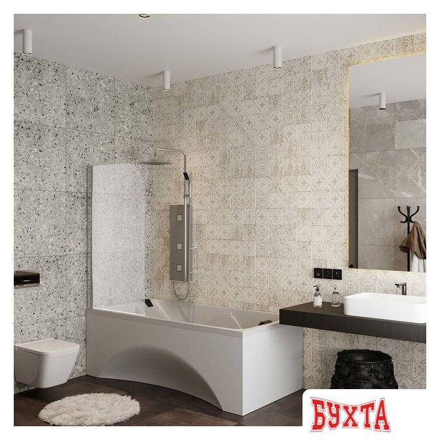 Стеклянная шторка для ванны Roxen Brimen 52010-80 80х140 4