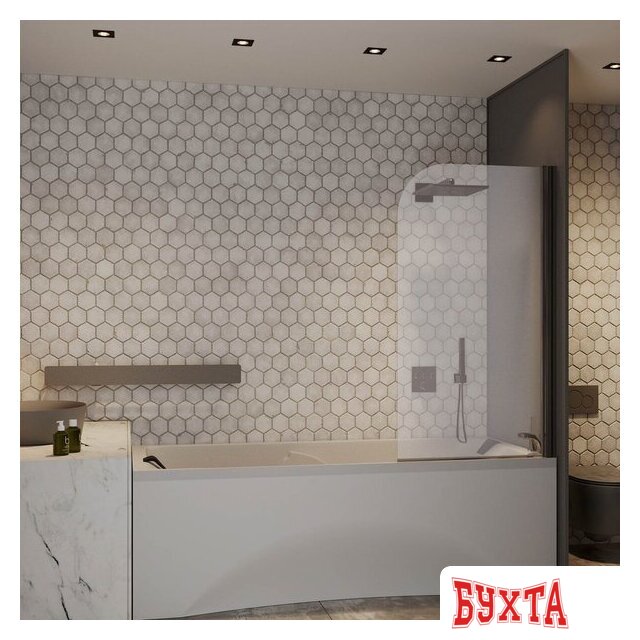 Стеклянная шторка для ванны Roxen Brimen 52010-80B 80х140 4