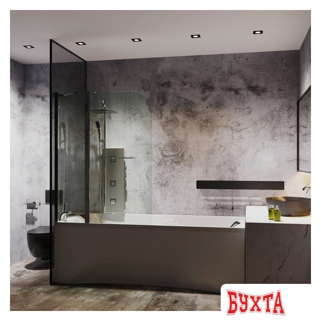 Стеклянная шторка для ванны Roxen Brimen 52010-120 120х140 3