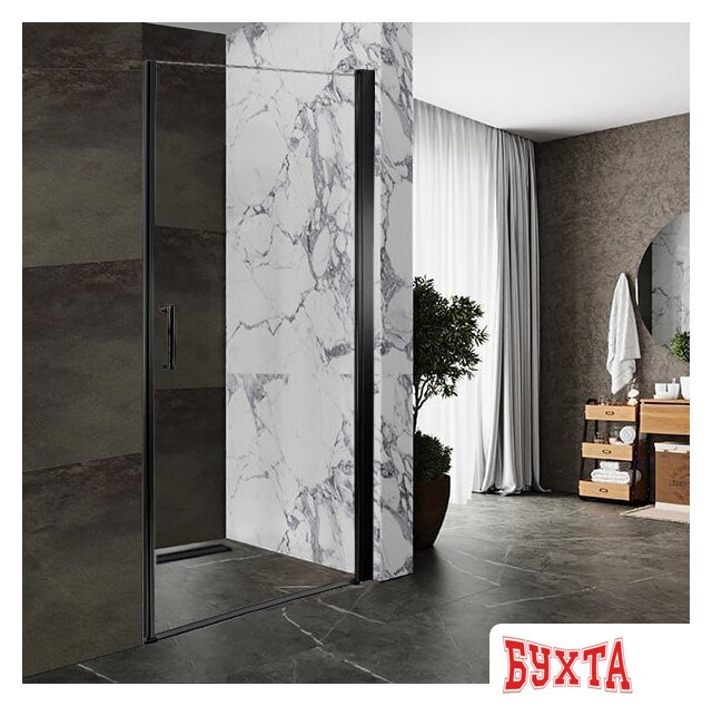 Душевая дверь Roxen Astra 580110-70B (черный/прозрачное) 1