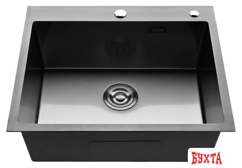 Кухонная мойка Roxen Simple 560220-55B PVD графит (с коландером и дозатором) 4