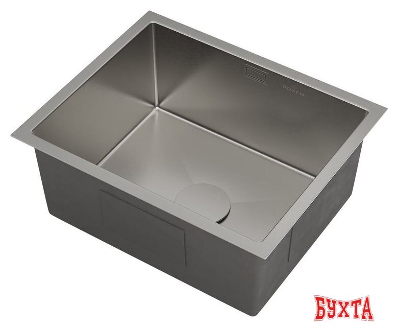 Кухонная мойка Roxen Uno 560210-54 под столешницу сатин/матовая поверхность (ролл-мат, дозатор, сифон) 4