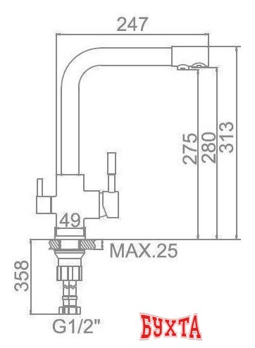 Смеситель Gerhans KK4055-3-20 2