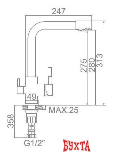 Смеситель Gerhans KK4055-3-22 2